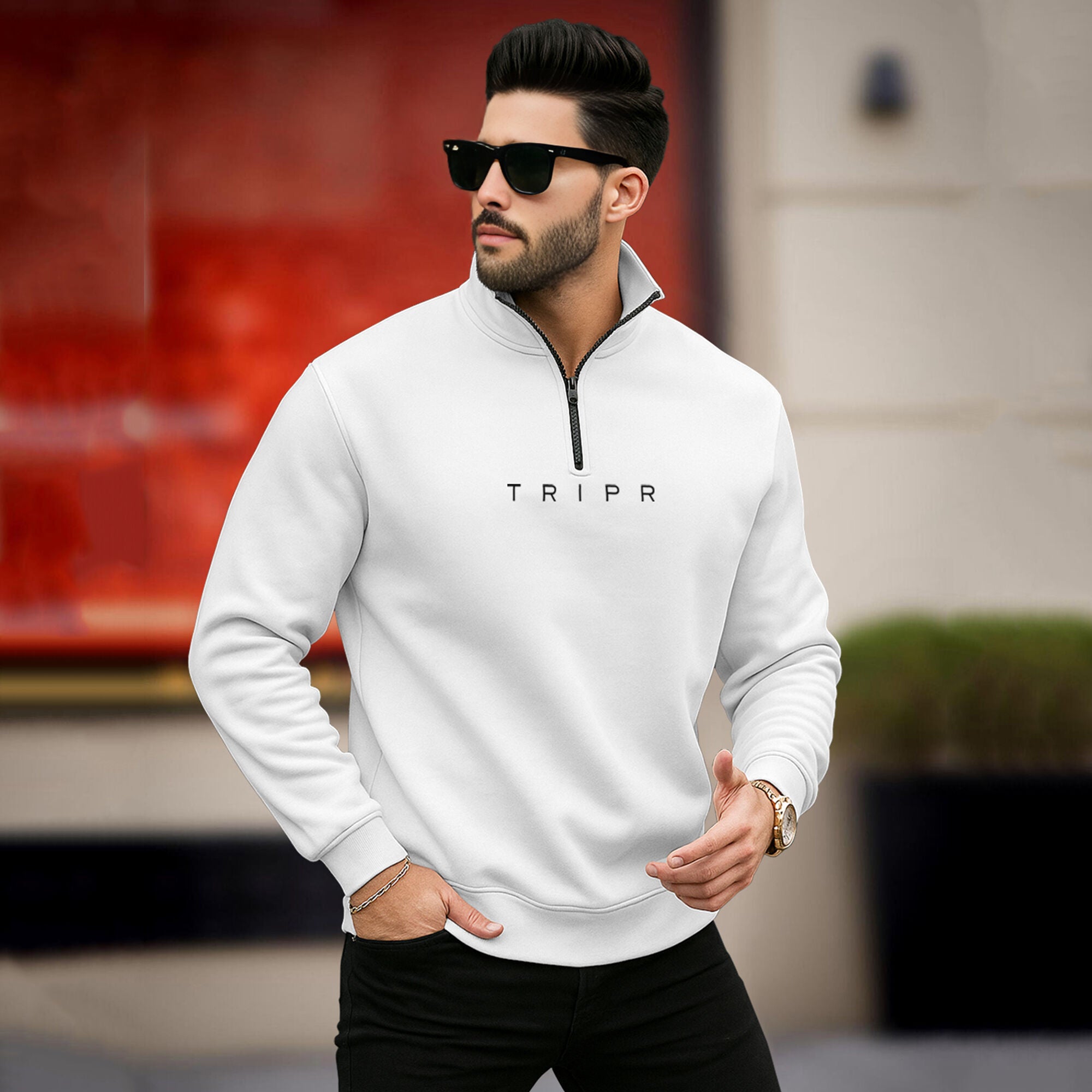 Buy White Sweatshirts For Men Online – TRIPR - Main Image