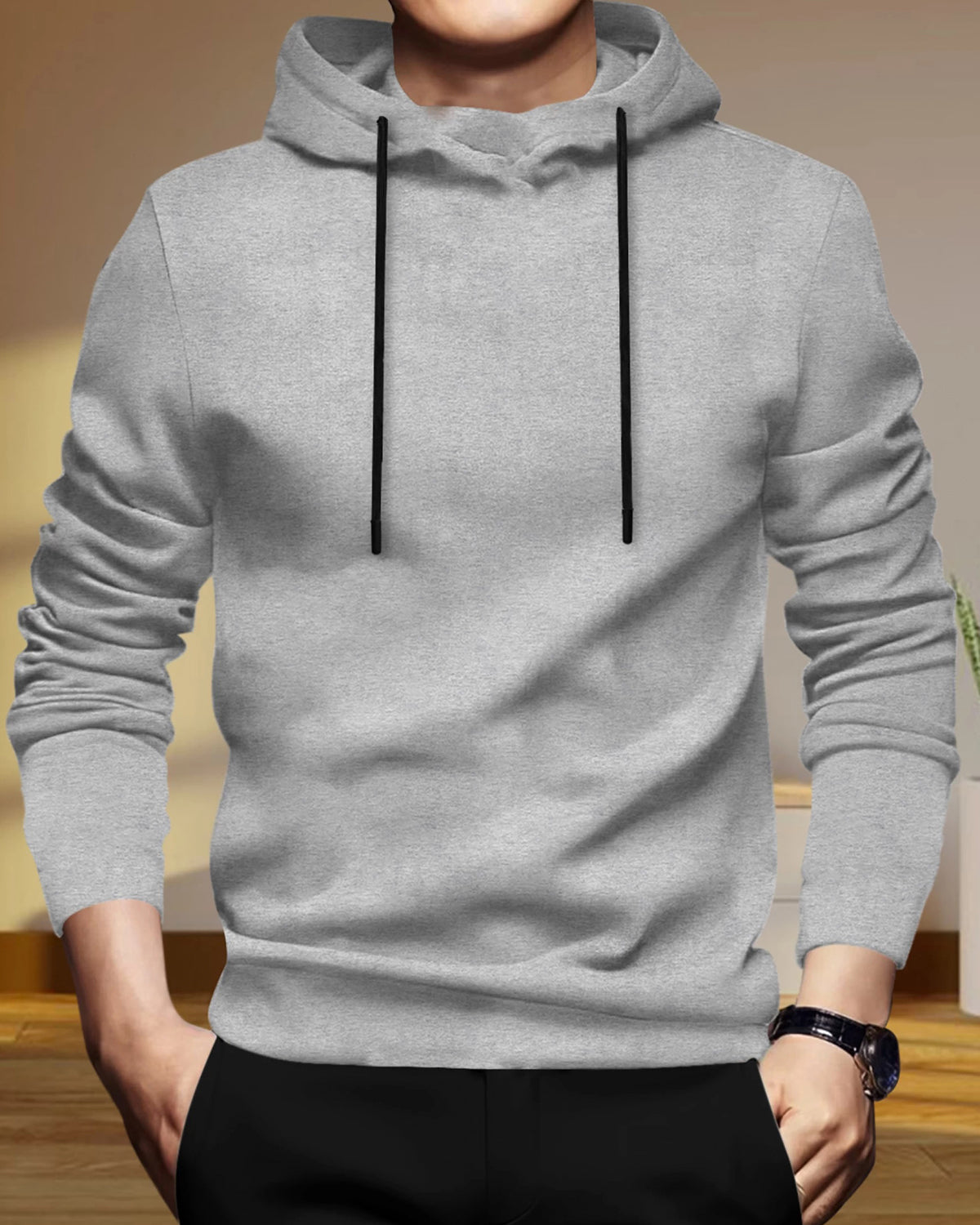 Grey Hooded Full Sleeve T-shirt with Grey Trackpant Tracksuit