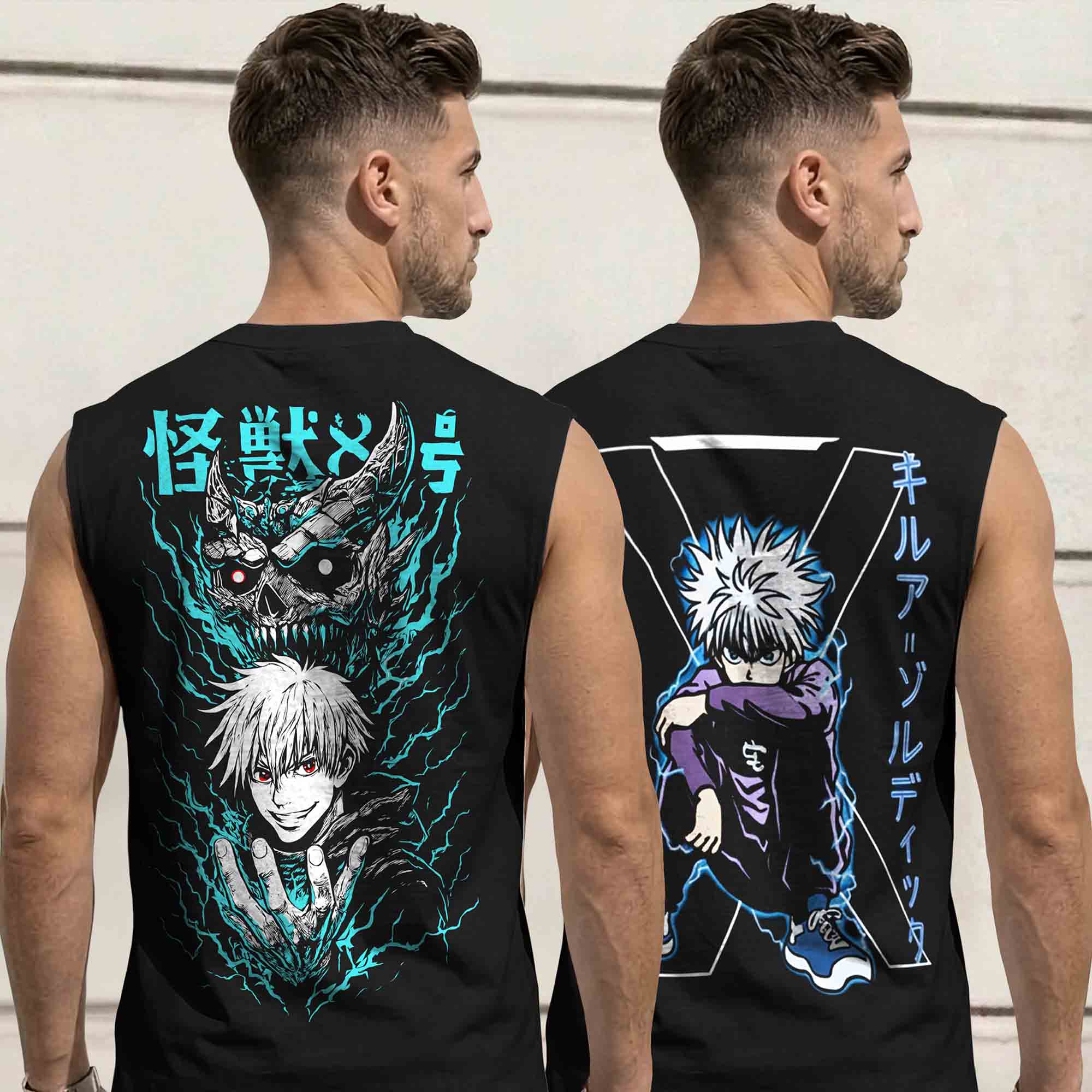 Mens Back Printed Sleeveless Vest Multicolors