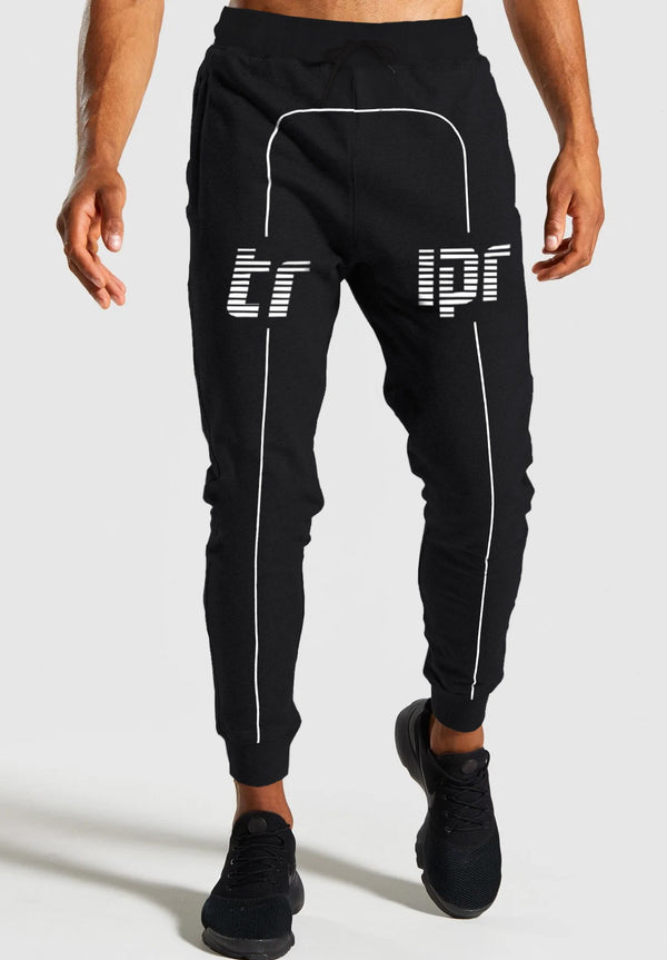 TRIPR Logo Printed Men Black White Track Pant