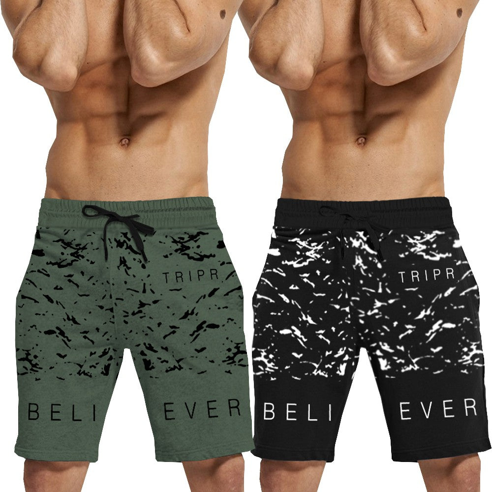 (Pack Of 2) Printed And Colorblocked Shorts 15 Variants