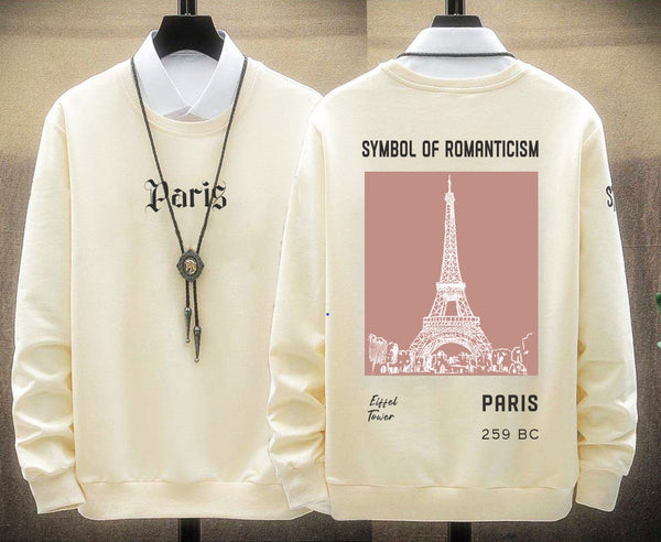 Eiffel tower Paris men printed off white tShirt