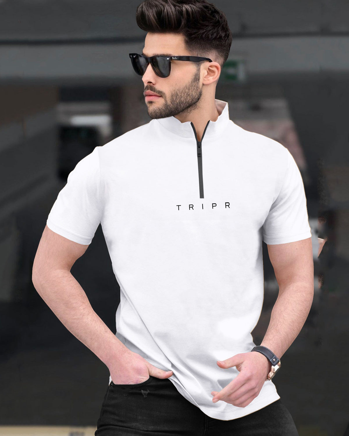 high neck tshirts for men