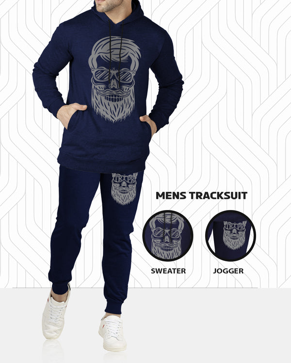 Graphic Print Men Track Suit(NAVY BLUE )