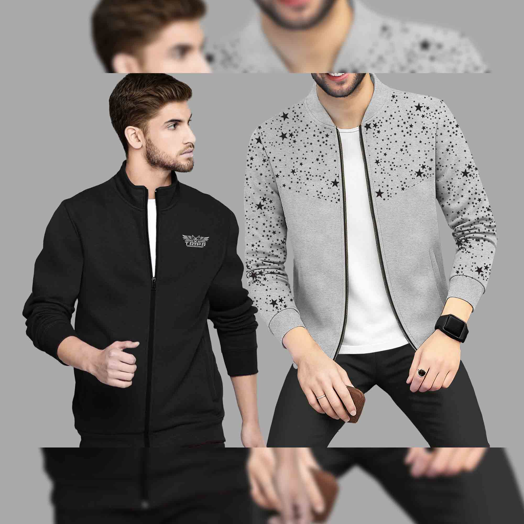 (Pack Of 2) Winter Jacket Black & Grey