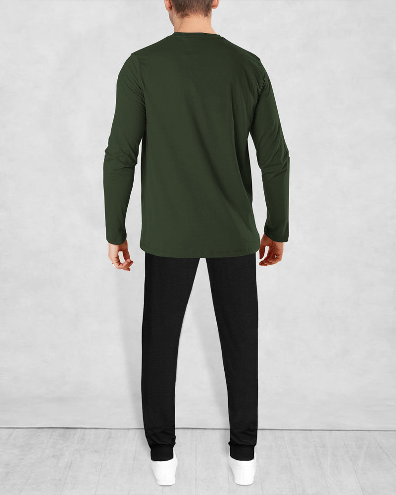 mens tracksuit OLIVE GREEN-BLACK