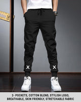 Full Sleeve Black Printed T-shirt with Black Jogger Pant Tracksuit