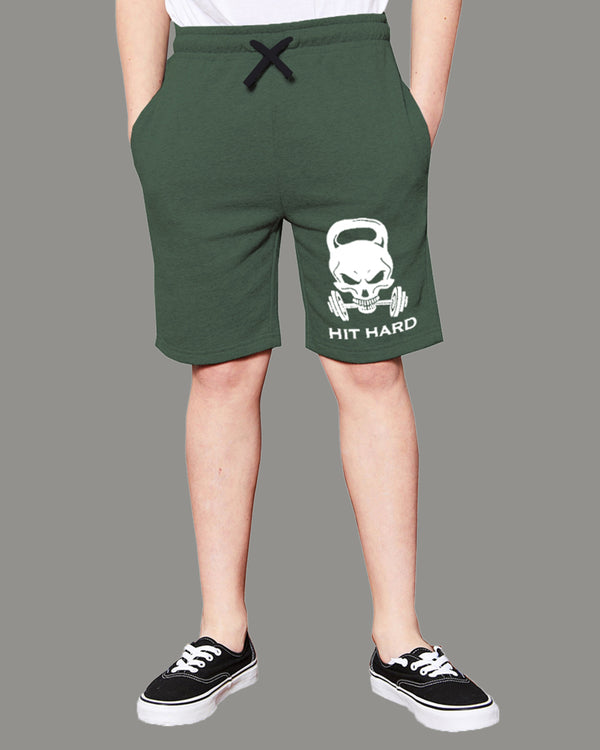 Boys Printed Shorts (Pack of 1) / Olive Green