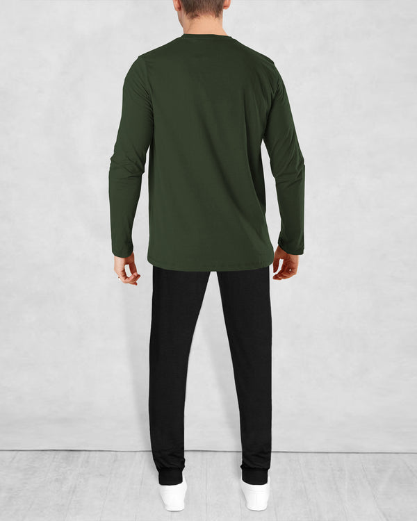 mens tracksuit OLIVE GREEN-BLACK