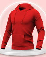 Full Sleeve Fleece Red Color Plain Sweatshirt