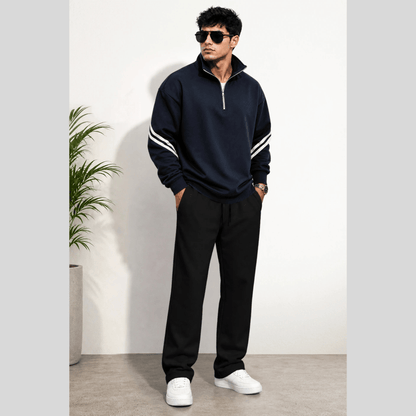 Tracksuit High Neck Sweatshirts And Plain Baggy Trackpants