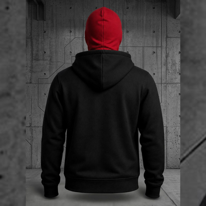 Mens Black Spyder Design  Double Mask Zip-Up Winter Jacket