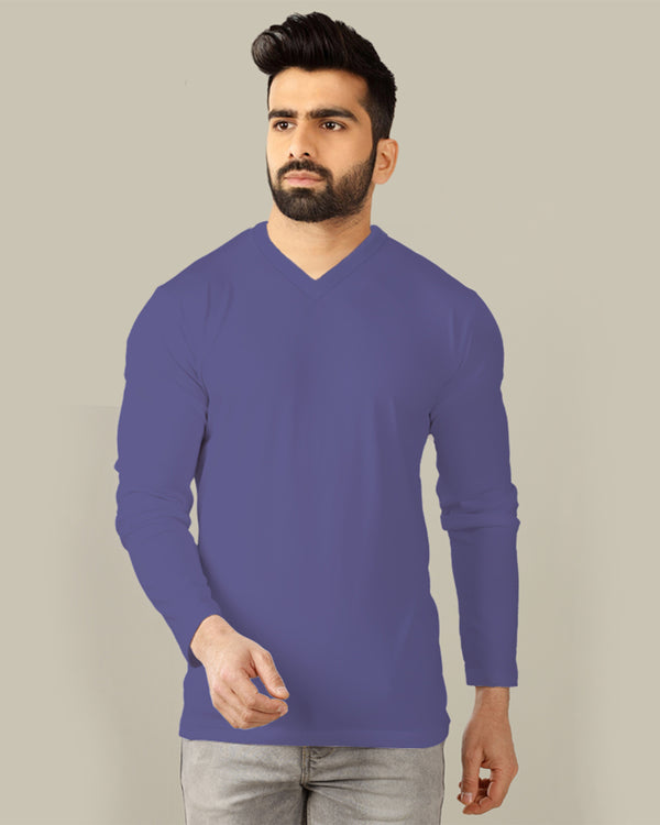 Buy Men's Enam Drop Shoulder Sky Blue Full Sleeves T-Shirt Online