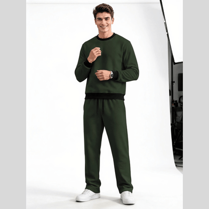 Mens Round Neck Color Blocked Swaeatshirt  Winter Tracksuits