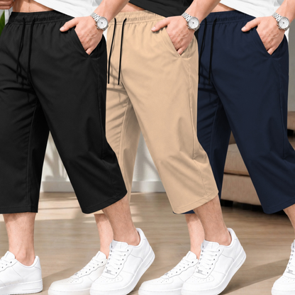 (Pack Of 3) Men Plain Three Fourth Shorts