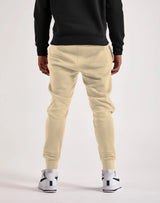 Men Beige Cuffed Loopknit Jogger Pant