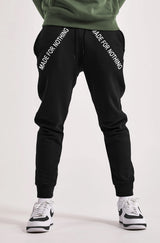 men loop knit jogger - black