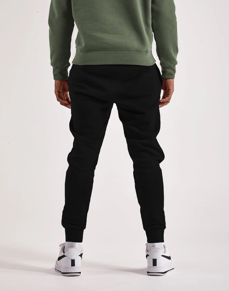 Men Black Cuffed Loopknit Jogger Pant