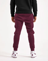 Men Maroon Cuffed Loopknit Jogger Pant