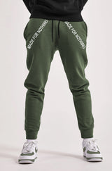 Men Olivegreen Cuffed Loopknit Jogger Pant