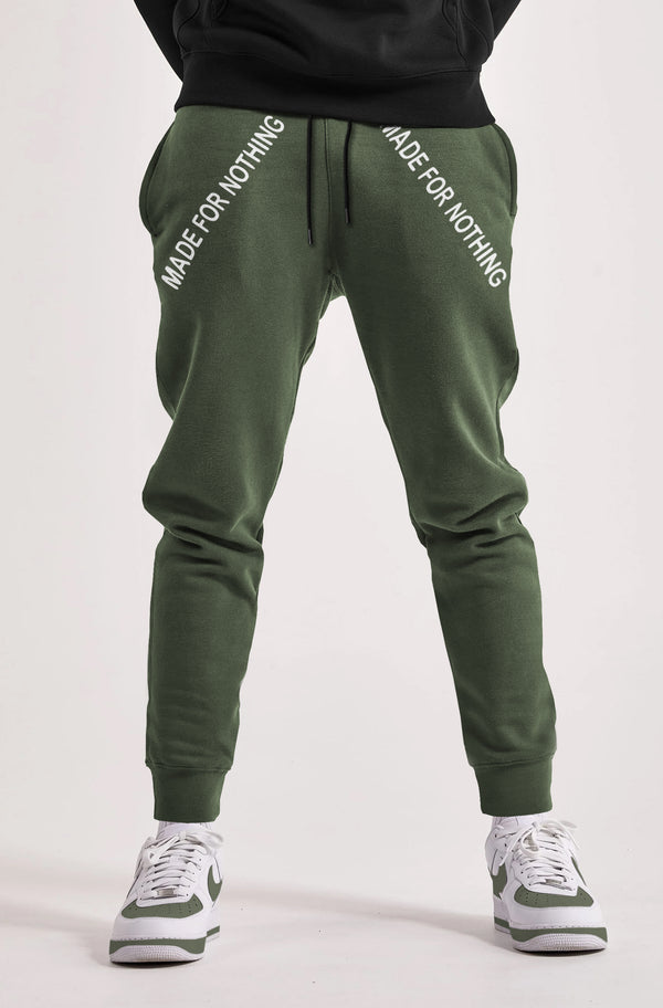 men loop knit jogger - olive green