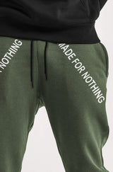 Men Olivegreen Cuffed Loopknit Jogger Pant