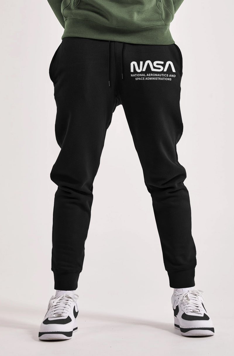 Mens Round Neck Black Winter Jacket / Black Trackpant