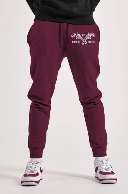 mens loop knit maroon jogger