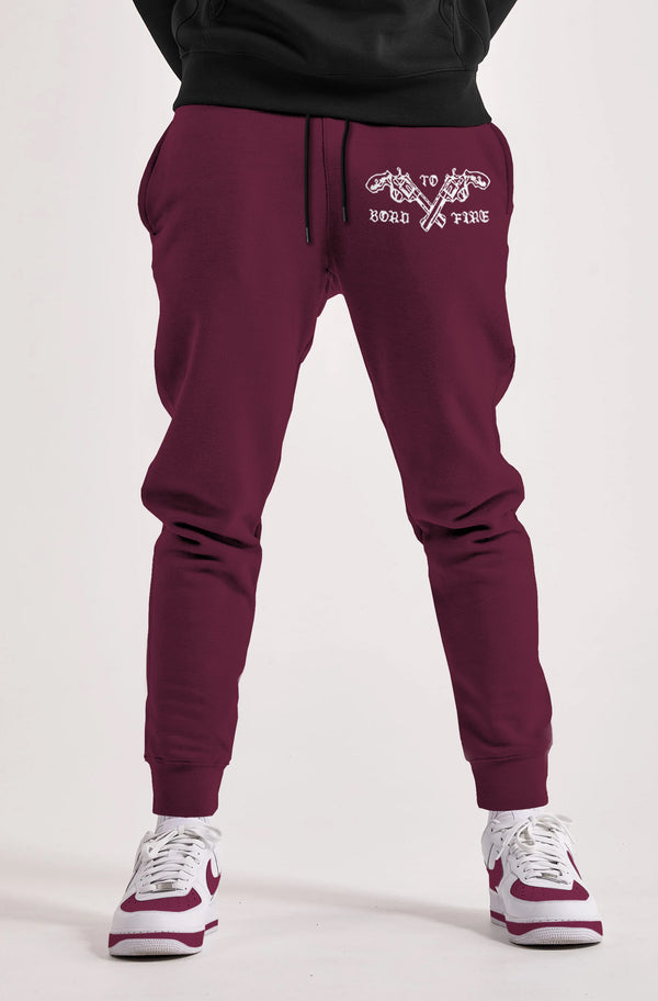 mens loop knit jogger - maroon