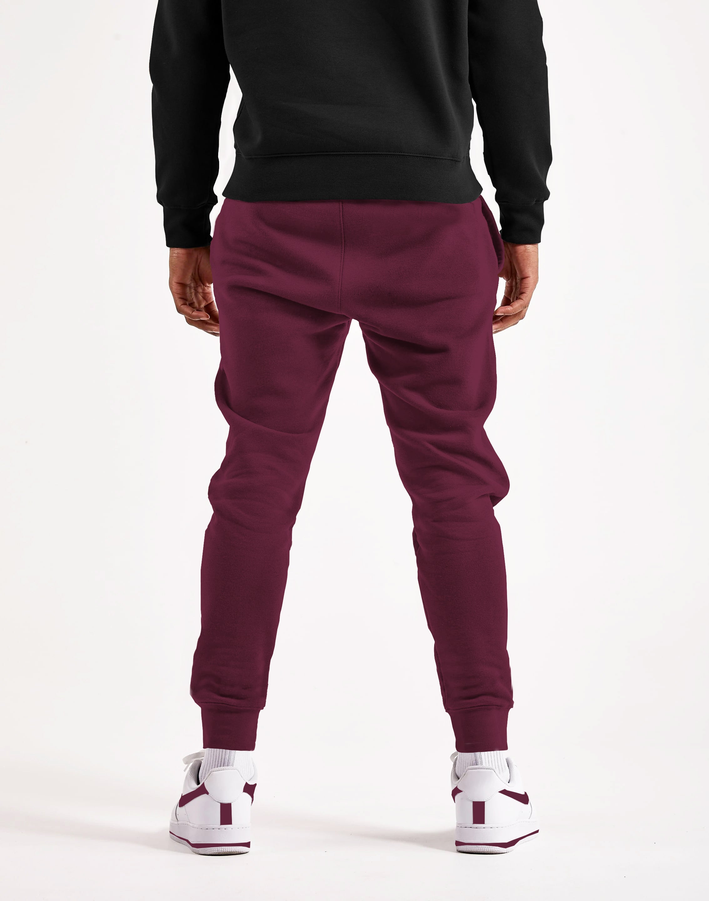 mens loop knit maroon jogger