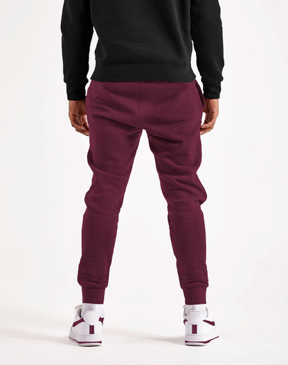 mens loop knit maroon jogger