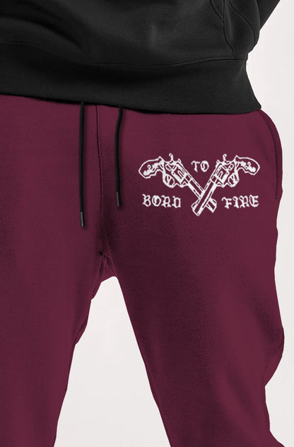 mens loop knit maroon jogger