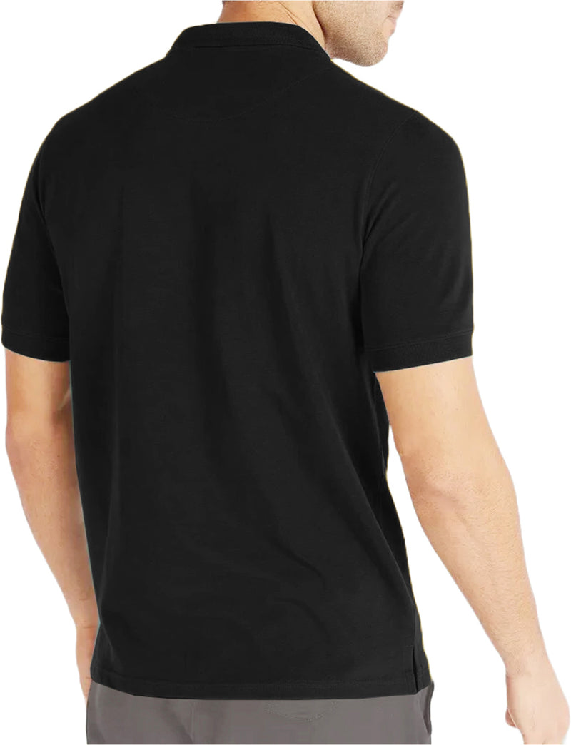 Men Solid Polo Neck Cotton Blend Black T-Shirt