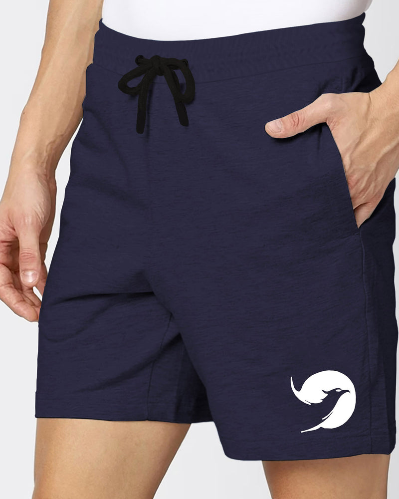 Men Solid Navyblue Running Sports Shorts