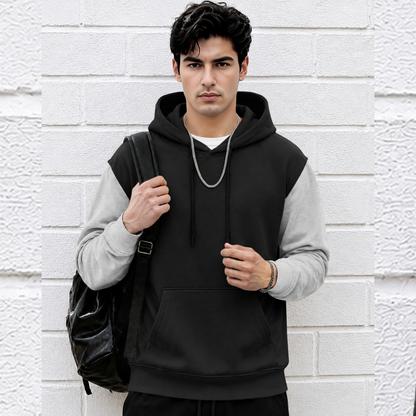 Men Dual Color Hooded Neck Winter Sweatshirts