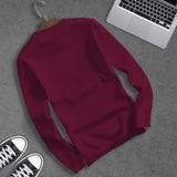 Men Printed Round Neck Cotton Blend Maroon T-Shirt