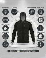 Full Sleeve Black Unisex Travel Jacket