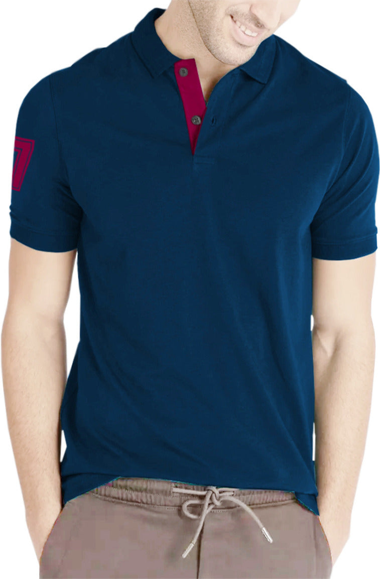 Men Solid Polo Neck Cotton Blend Multicolor T-Shirt