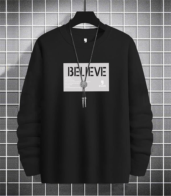 Black Believe Printed Long Sleeve T-Shirt