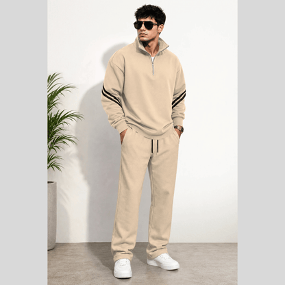 Tracksuit High Neck Sweatshirts And Plain Baggy Trackpants