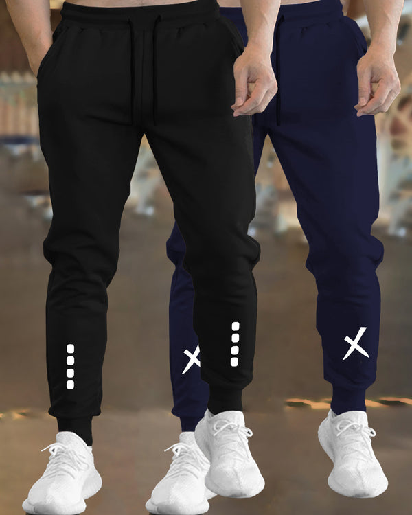 Men Trackpant Combo (Pack Of 2) - Black & Dark Navy Trackpants