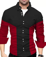 MEN FULL HAND BLACK-RED SHIRT