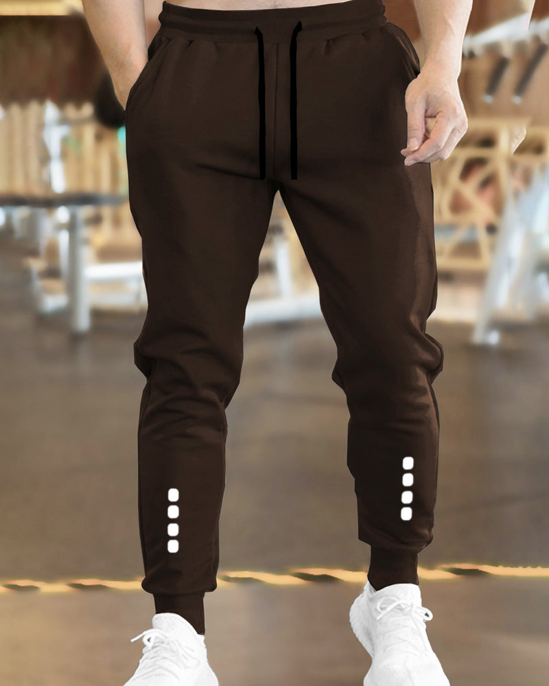 Men Brown Cuffed TrackPant