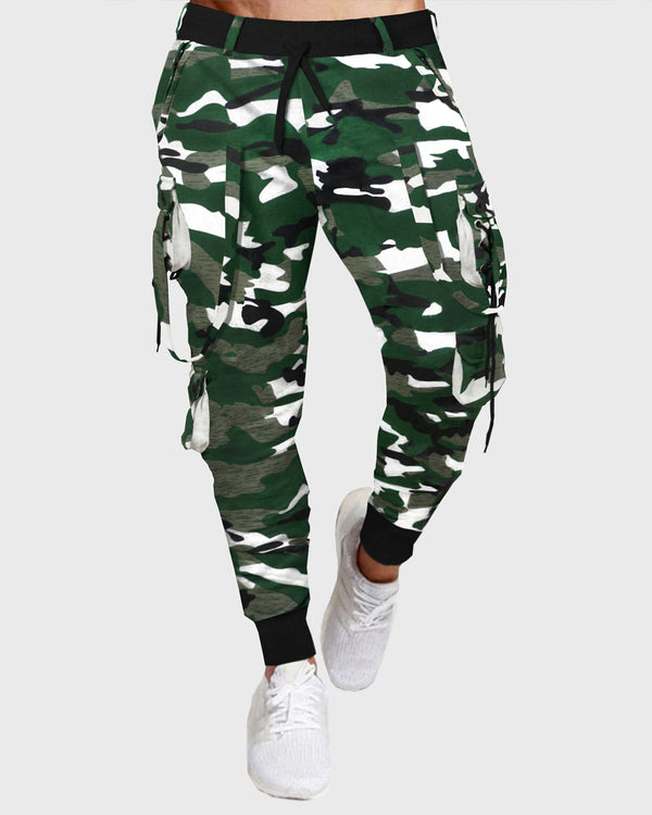Men Army Camouflage Green-White Cargo Pant