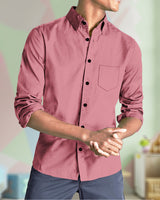 MEN PLAIN DARK PINK FULL HAND SHIRT