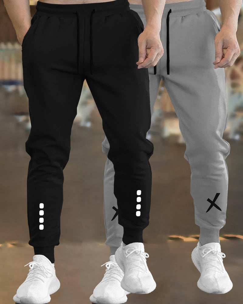 Men Trackpant Combo (Pack Of 2) - Black & Grey Trackpants