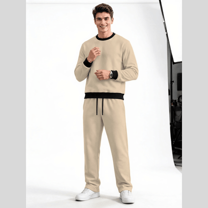 Mens Round Neck Color Blocked Swaeatshirt  Winter Tracksuits