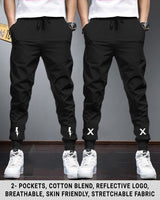 Men Sports Trackpants Combo | Grey & Black (Pack of 2)