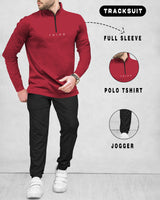 mens tracksuit RED-BLACK