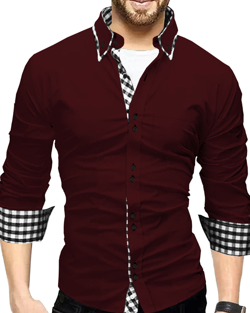 Men Regular Fit Solid Casual Shirt